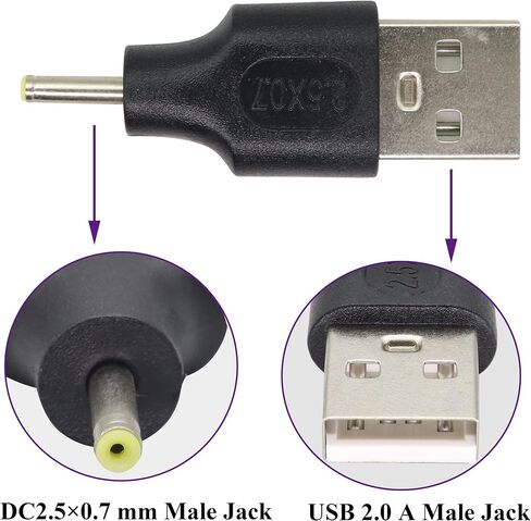 AAOTOKK (2 حزمة) USB إلى DC 3.0 × 1.1 مم محول الطاقة 5 فولت USB 2.0 ذكر إلى تيار مستمر 3.0 × 1.1 مم ذكر تيار مستمر موصل برميل شحن الطاقة لـ 5 فولت تيار مستمر صغير أو شحن إلكترونيات USB (M/3.0 × 1.1) in Kuwait