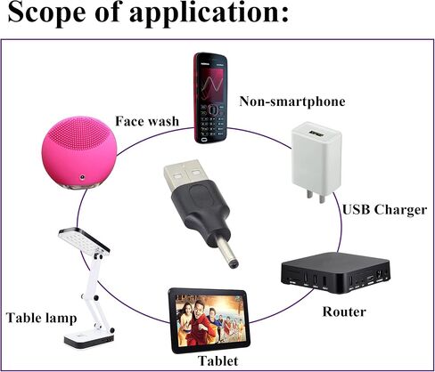 AAOTOKK (2 حزمة) USB إلى DC 3.0 × 1.1 مم محول الطاقة 5 فولت USB 2.0 ذكر إلى تيار مستمر 3.0 × 1.1 مم ذكر تيار مستمر موصل برميل شحن الطاقة لـ 5 فولت تيار مستمر صغير أو شحن إلكترونيات USB (M/3.0 × 1.1) in Kuwait