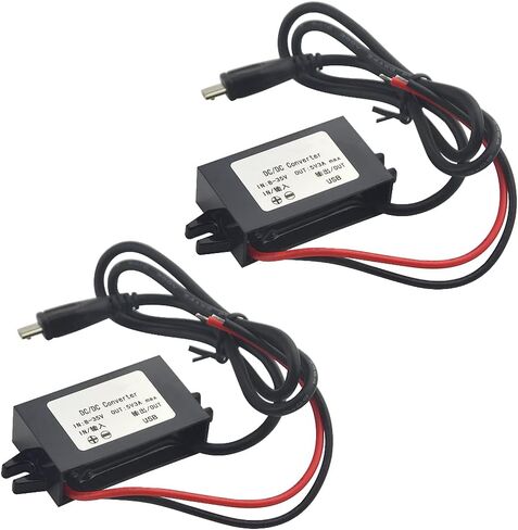 XINGYHENG 2PCS DC-DC Buck Converter Module 3A 12V 24V to 5V DC Power Converter with Micro USB Connector (Right Angle USB Interface) in Saudi Arabia