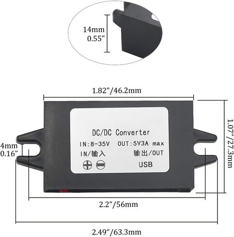 XINGYHENG 2PCS DC-DC Buck Converter Module 3A 12V 24V to 5V DC Power Converter with Micro USB Connector (Right Angle USB Interface) in Saudi Arabia