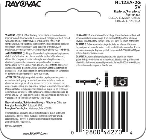 Rayovac 3V Batteries, Photo 3 Volt Battery Lithium, 2 Count (Pack of 2) in Kuwait