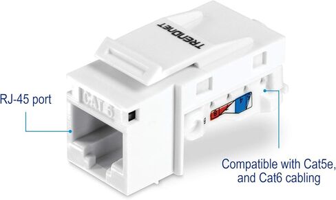 TRENDnet Cat6 RJ45 Keystone Jack 50-Pack Bundle, Compatible with Cat5,Cat5e,Cat6 Cabling, Use with The TC-KP24 Or TC-KP48 Blank Keystone Patch Panels (Sold Separately), Black, TC-K50C6BK in Saudi Arabia