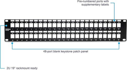 TRENDnet Cat6 RJ45 Keystone Jack 50-Pack Bundle, Compatible with Cat5,Cat5e,Cat6 Cabling, Use with The TC-KP24 Or TC-KP48 Blank Keystone Patch Panels (Sold Separately), Black, TC-K50C6BK in Saudi Arabia
