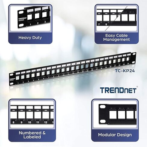 TRENDnet Cat6 RJ45 Keystone Jack 50-Pack Bundle, Compatible with Cat5,Cat5e,Cat6 Cabling, Use with The TC-KP24 Or TC-KP48 Blank Keystone Patch Panels (Sold Separately), Black, TC-K50C6BK in Saudi Arabia