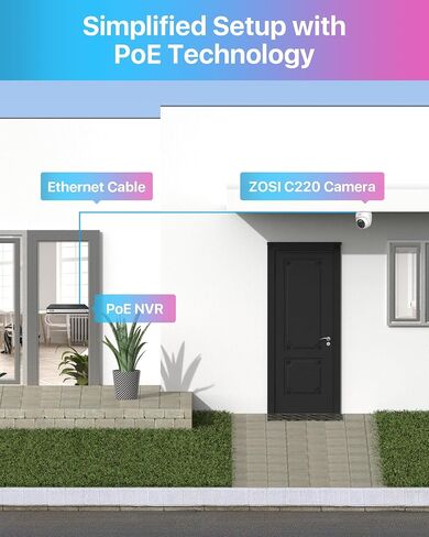 ZOSI C220 8CH 5MP NVR with 8 x 4MP Audio PoE CCTV Camera System, 2TB HDD in Kuwait