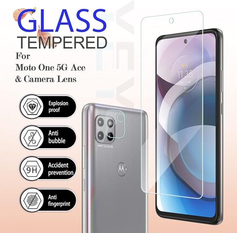 واقي شاشة موتو ون 5G ايس + واقيات عدسة الكاميرا من واي اي بي اف [عبوتين] واقي شاشة من الزجاج المقوى [خالي من الفقاعات] [مناسب للحافظة] واقي شاشة زجاجي لموتو ون 5G ايس in Kuwait