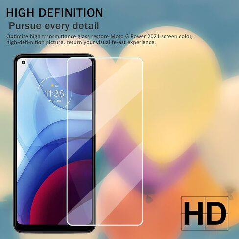 واقي شاشة موتو جي باور 2021 + واقيات عدسة الكاميرا من واي اي اي بي اف، [قطعتان] واقي شاشة من الزجاج المقسى [خالٍ من الفقاعات] [مناسب للحافظة] واقي شاشة زجاجي لهاتف موتورولا موتو جي باور 2021 in Kuwait