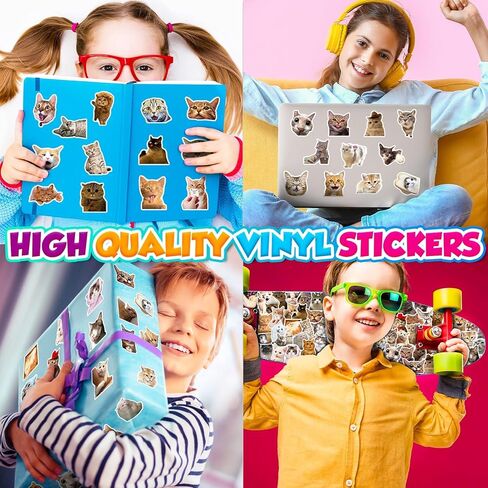 100 قطعة من ملصقات القطط اللطيفة، ملصقات Lifany Funny Cat للأطفال، ملصقات Lifany الفينيل المقاومة للماء لأجهزة الكمبيوتر المحمول، ممتص الصدمات، لوح التزلج، زجاجات المياه، الكمبيوتر، الهاتف، ملصقات حيوانات لطيفة للأطفال المراهقين in Kuwait