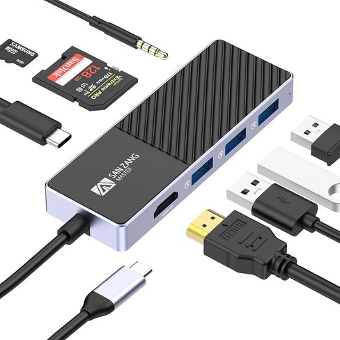 محول محور USB C مطور، محطة إرساء USB C لأجهزة Mac [مستقر للغاية]، محول USB C 8 في 1 إلى HDMI متوافق مع أجهزة الكمبيوتر المحمولة USB-C والأجهزة من النوع C (4K HDMI USB3.0 SD/TF قارئ بطاقة 100 وات PD) in Kuwait