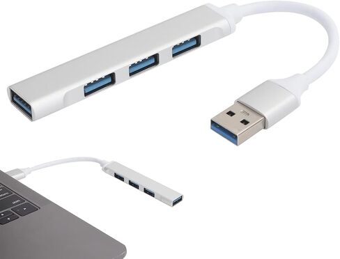 موزع USB 3.0 بـ4 منافذ، محول من خليط معدني من الالومنيوم عالي السرعة يدعم نظام التشغيل ويندوز اكس بي/فيستا/7/8 او اس اكس in Kuwait