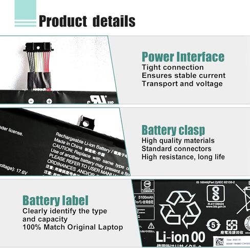 L20C4PC1 Laptop Battery Compatible with Lenovo Legion 5 Pro-16ACH6 16ACH6H 16ITH6 16ITH6H Legion 5-15ITH6 15ITH6H 15ACH6 15ACH6A 15ACH6H Legion 7-16ITHg6 16ACHg6 Series L20M4PC1 L20D4PC1 80Wh in Kuwait