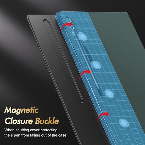 INFILAND Galaxy Tab S9 Ultra Case, Multi-Angle Stand Cover Compatible with Samsung Galaxy Tab S9 Ultra SM-X910B/SM-X916B Tablet [Auto Wake/Sleep], Black in Kuwait