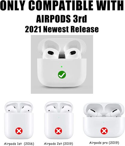 حافظة AirPod الثالثة الفاخرة مع سلسلة مفاتيح ميكي وميني، تصميم قبلة الرسوم المتحركة الشخصية وعملية IMD الفريدة من نوعها من مادة TPU الناعمة من الجيل الثالث من Airpod (إصدار 2021) in Kuwait