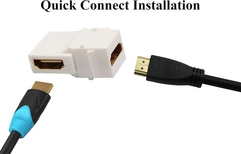 HDMI Keystone Coupler, Gold Plated HDMI Keystone Jack Insert Female to Female 3D 4K Coupler Adapter for Wall Plate (Black/2 Pack) in Kuwait