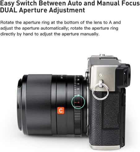 VILTROX 56mm F1.4 STM APS-C الإطار التركيز التلقائي عدسة رئيسية قياسية لكاميرا Fuji Fujifilm X-Mount بدون مرآة كاميرا رقمية X-M1 X-H1 X-PRO3 X-PRO2 X-T4 X-T3 X-T2 X-S10 X- T30 X-T20 X-T200 أسود in Kuwait