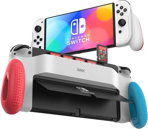POWNEW Grip Case Compatible with Nintendo Switch & OLED, Ergonomic Handheld Grips with 5 Game Slots for Nintendo Switch OLED & Regular Model in Saudi Arabia