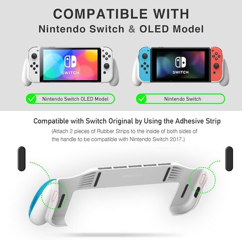 POWNEW Grip Case Compatible with Nintendo Switch & OLED, Ergonomic Handheld Grips with 5 Game Slots for Nintendo Switch OLED & Regular Model in Saudi Arabia