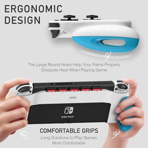 POWNEW Grip Case Compatible with Nintendo Switch & OLED, Ergonomic Handheld Grips with 5 Game Slots for Nintendo Switch OLED & Regular Model in Saudi Arabia