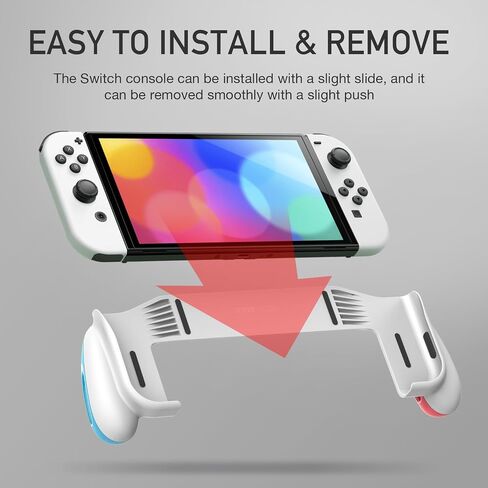 POWNEW Grip Case Compatible with Nintendo Switch & OLED, Ergonomic Handheld Grips with 5 Game Slots for Nintendo Switch OLED & Regular Model in Saudi Arabia