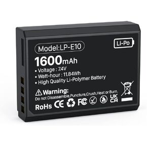WAVYPO Upgraded LP-E10 Battery Replacement for Canon EOS Rebel T3 T5 T6 T7 T100 Kiss X50 X70 X80 X90 1100D 1200D 1300D 1500D 4000D Digital Camera in Kuwait