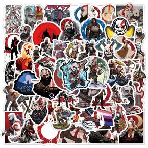 63Pcs God of War II Game Anime Stickers Pack，Halloween Decoration Vinyl Waterproof Stickers for Water Bottle, Laptop, Phone, Skateboard, Scrapbooking, Journaling, Car Decals Gifts for Kids Teens Adults in Kuwait