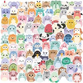 LOVELYLIFE 100pcs Cute Animal Stickers Vinyl Waterproof Stickers for Adults Teens Kids Girls Boys for Journaling Hydroflask Water Bottle Luggage Guitar Skateboard Car Window Bumper Computer Laptop Phone Case Decor (blue-cartoon animal) in Kuwait