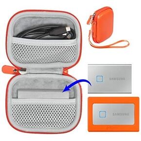 مصد سيليكون من getgear لجهاز Samsung T7، T7 Touch Portable SSD - 1 تيرابايت، 2 تيرابايت، 500 جيجابايت، USB 3.2، ممتص قوي للصدمات، مقاوم للانزلاق - أسود (أسود) in Kuwait
