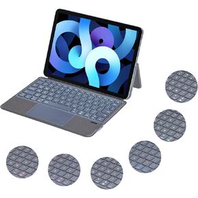 حافظة QUARK iPad Pro مقاس 11 بوصة الجيل الرابع والثالث الثاني مع لوحة مفاتيح، حافظة iPad Air الجيل الخامس والجيل الرابع مع لوحة التتبع 10.9 بوصة، غطاء لوحة مفاتيح مغناطيسي بلوتوث سحري لجهاز iPad in Kuwait