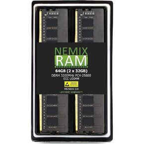 NEMIX RAM 128GB (4X32GB) DDR4 3200MHZ PC4-25600 ECC UDIMM متوافق مع خادم DELL PowerEdge T150 in Kuwait