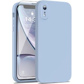 Goodon Designed for iPhone XR Case with Screen Protector - Enhanced Camera Cover - Soft Microfiber Lining - Liquid Silicone Shockproof Protective Phone Case 6.1" for Men Women Girls - Army Green in Kuwait