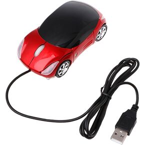 ForHe Cool Sport Car Shape USB Wired Optical Mouse for PC Laptop Computer, 1000DPI 2 Headlights, 2 Colors Optional in Saudi Arabia