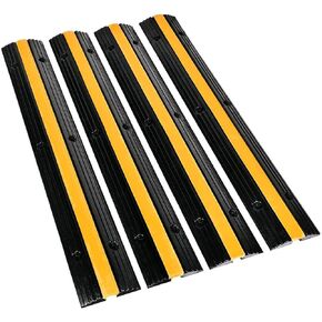 B BAIJIAWEI Cable Ramp - 1 Channel Cable Protector - 4 Pack Heavy Duty 18000LBS Capacity Rubber Speed Bumps Ramp Protective Cover for Driveway Hose Cable in Kuwait