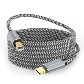 كابل طابعة Larxavn USB B إلى USB C، كابل طابعة USB C USB C إلى USB B متوافق مع الطابعة والماسح الضوئي ووحدة تحكم MIDI ولوحة مفاتيح MIDI والمزيد - 20 قدم in Kuwait