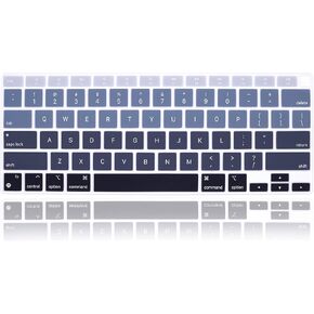 MMDW Ultra Thin Silicone English Keyboard Cover Skin for MacBook Air 13.3" Newest 13 inch 2020 M1 Processor (Model A2337) Touch ID Accessories Protector US Version(Gradient Gray) in Saudi Arabia