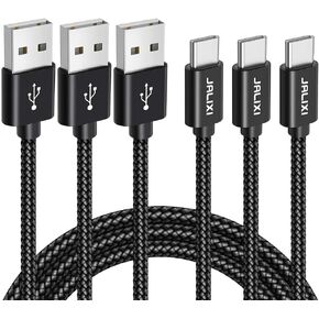 كابل JALIXI USB C 3 حزم 3 أقدام + 6 أقدام + 10 أقدام، كابل شحن سريع USB A إلى USB C، سلك شاحن USB من النوع C لهاتف iPhone 15/15 Plus/15 Pro Max Samsung Galaxy S23 S22 S21 S20 Ultra A14 A54 Z Flip/Fold 5 4، بكسل