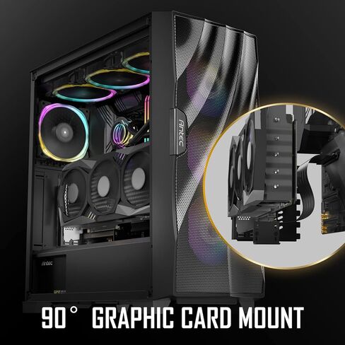 انتيك كيبل رفع PCIe 4.0، كيبل رفع PCIe 4.0 16x عالي السرعة 90 درجة 200 ملم اسود، متوافق مع RTX3090 وRTX3080 وRTX3070 وRTX3060TI وRX6900XT وRX6800 in Kuwait