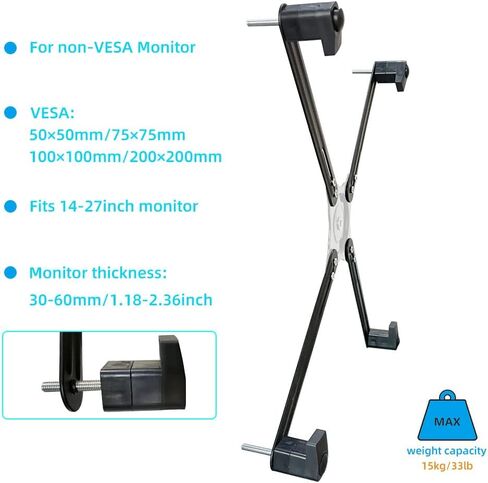 محول دعامة تثبيت من فيسا، مجموعة تركيب ذراع الشاشة للشاشة من 14 إلى 27 انش، فيسا 50 ملم، 75 ملم، 100 ملم، 200 ملم in Kuwait