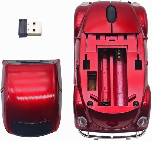 Aikchi Wireless Sports Car Mouse, 3D Optical Mouse for Desktop Laptop PC, Computer Mice for JKC (Red) in Kuwait