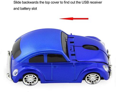 Aikchi Wireless Sports Car Mouse, 3D Optical Mouse for Desktop Laptop PC, Computer Mice for JKC (Red) in Kuwait