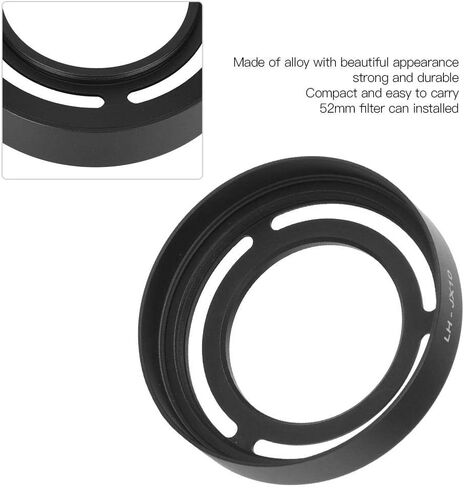 Hollow Metal Lens Hood - Compact Lens Hood - Detachable Camera Lens Hood - for X10/X20/X30 Camera(Black) in Saudi Arabia