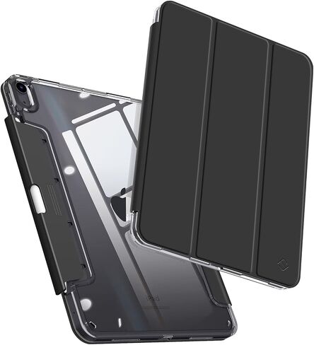 Fintie Clear Case for iPad Air 5th Generation (2022) / iPad Air 4th Gen (2020) 10.9 Inch, Crystal Transparent Back Cover with Discreet Retractable Pencil Holder, Auto Wake/Sleep, Starlight in Saudi Arabia