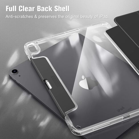 Fintie Clear Case for iPad Air 5th Generation (2022) / iPad Air 4th Gen (2020) 10.9 Inch, Crystal Transparent Back Cover with Discreet Retractable Pencil Holder, Auto Wake/Sleep, Starlight in Saudi Arabia