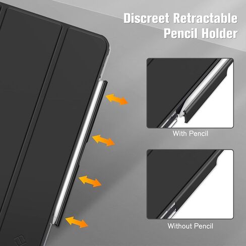 Fintie Clear Case for iPad Air 5th Generation (2022) / iPad Air 4th Gen (2020) 10.9 Inch, Crystal Transparent Back Cover with Discreet Retractable Pencil Holder, Auto Wake/Sleep, Starlight in Saudi Arabia