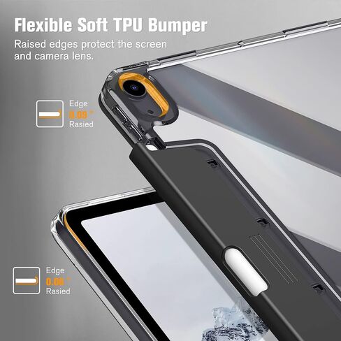 Fintie Clear Case for iPad Air 5th Generation (2022) / iPad Air 4th Gen (2020) 10.9 Inch, Crystal Transparent Back Cover with Discreet Retractable Pencil Holder, Auto Wake/Sleep, Starlight in Saudi Arabia
