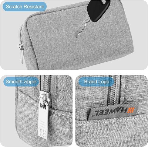 HAWEEL منظم إلكتروني، حقيبة منظم كابلات السفر، حقيبة إكسسوارات إلكترونية، حقيبة تخزين محمولة مقاومة للماء للكابلات، السلك، الشاحن، بنك الطاقة، الهواتف، سماعات الأذن، محولات الطاقة، الماوس، رمادي، صغير in Kuwait