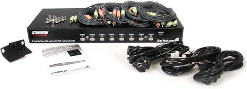 StarTech Port 1U Rack Mount DVI USB KVM Switch Kit, اسود 8 port VGA in Kuwait