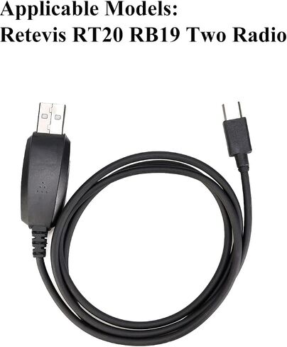 Retevis RT22P RT20 RB19 RB19P Programming Cable,Black Original USB Charging Cable,USB Programming Charging Cable Compatible RT20 RB19 RT45P RB66 Two Way Radio(1 Pack) in Saudi Arabia
