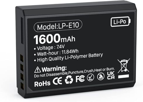 WAVYPO Upgraded LP-E10 Battery Replacement for Canon EOS Rebel T3 T5 T6 T7 T100 Kiss X50 X70 X80 X90 1100D 1200D 1300D 1500D 4000D Digital Camera in Kuwait