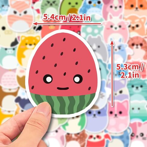 LOVELYLIFE 100pcs Cute Animal Stickers Vinyl Waterproof Stickers for Adults Teens Kids Girls Boys for Journaling Hydroflask Water Bottle Luggage Guitar Skateboard Car Window Bumper Computer Laptop Phone Case Decor (blue-cartoon animal) in Kuwait