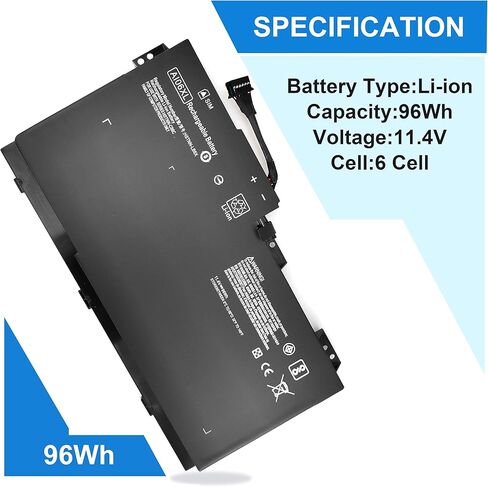 بطارية الكمبيوتر المحمول Shareway AI06XL A106XL AIO6XL مناسبة لسلسلة HP ZBook 17 G3 X9T88UT T7V64ET 808397-421 808451-001 808451-002 HSTNN-C86C HSTNN-LB6X AI06096XL in Kuwait